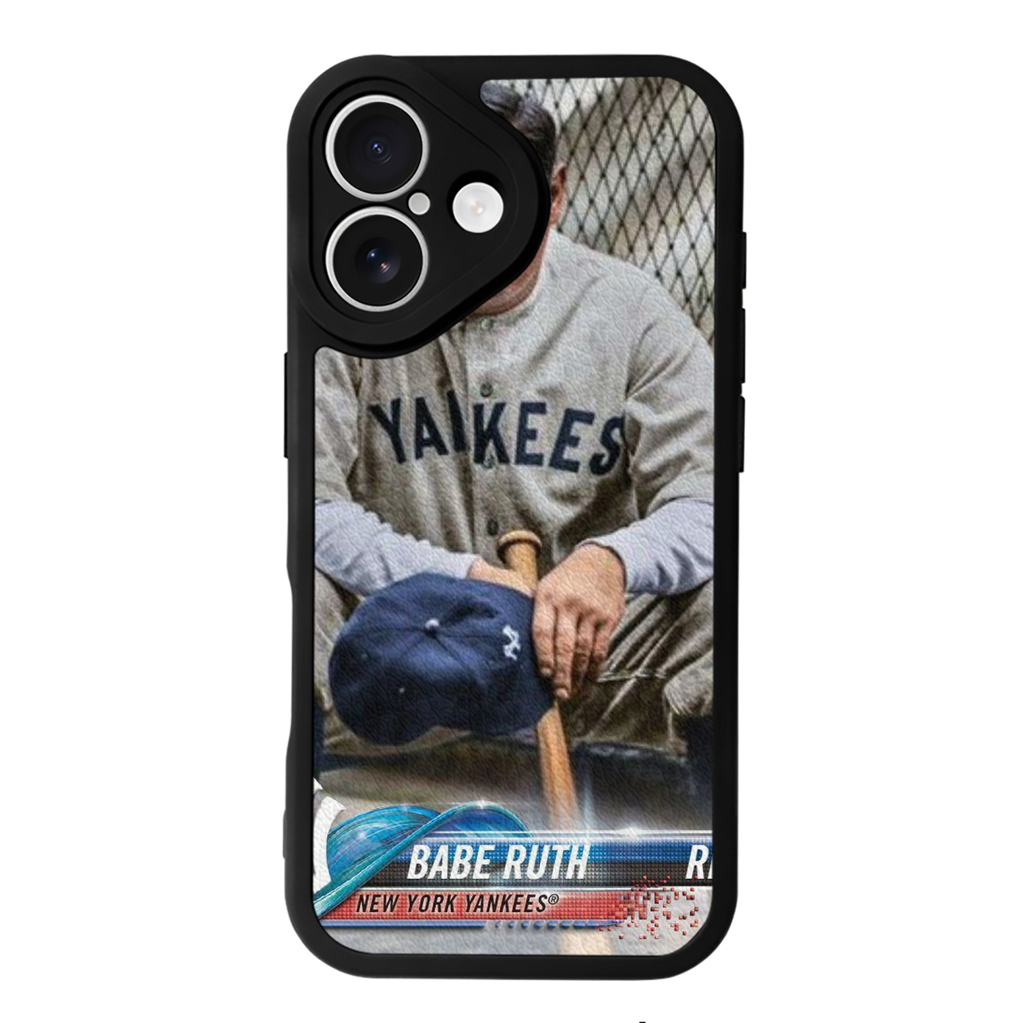 Babe Ruth 24 IPhone 16 Silicone Leather Case – UV Print, Lambskin Texture – Perfect Fit, Wireless Charging Compatible, Scratch Resistant, Precise Cutouts – Stylish Protection For IPhone 16